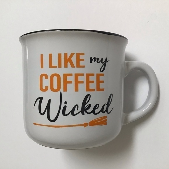 NEW Halloween Coffee Mug I Like My Coffee Wicked Witch Broom Orange Black Picks - Picture 14 of 15